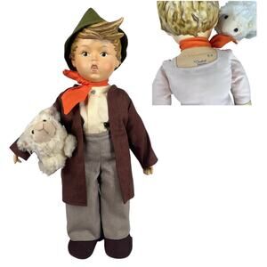 Hummel Porcelain Doll Lost Sheep Boy 15" Outfit Plush Lamb Goebel West Germany